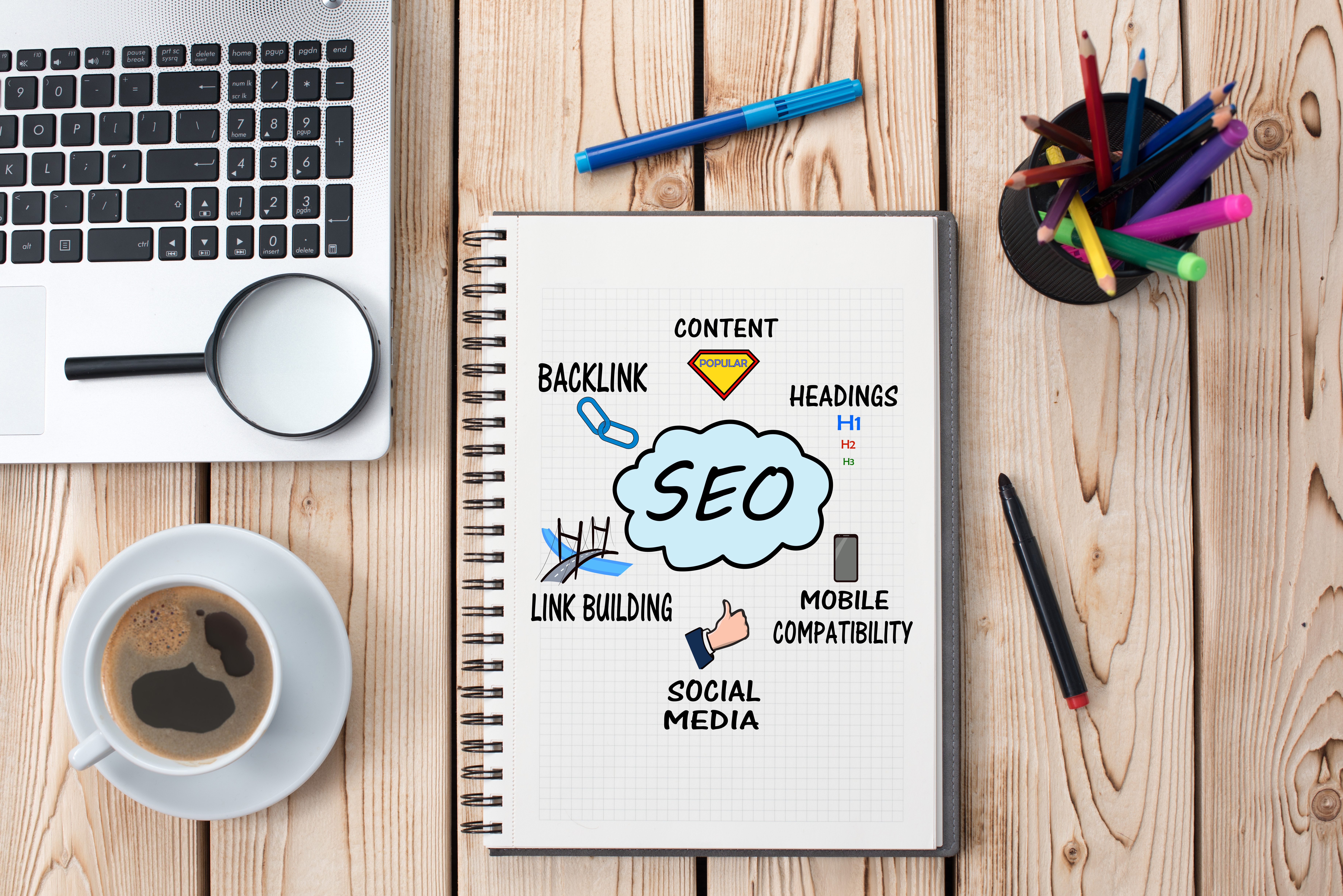 SEO work desk
